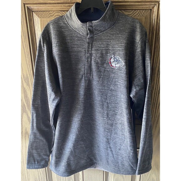 Men's Colosseum Charcoal Gonzaga Bulldogs Tortugas Logo Quarter-Zip Jacket Large - Picture 1 of 8